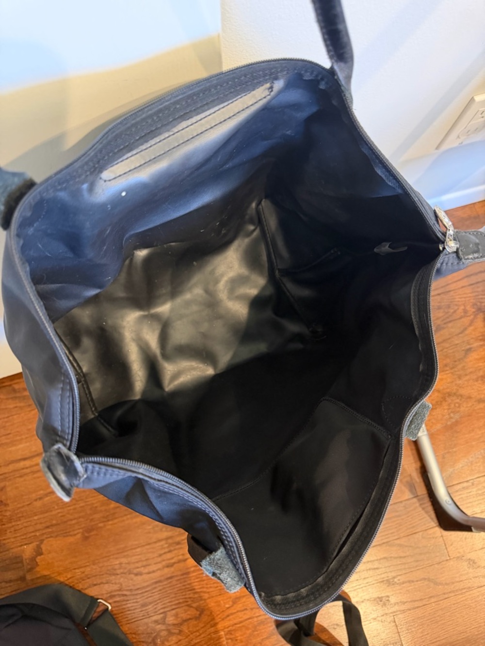 Longchamp Black Nylon Tote with Leather Trim - Picture 4 of 5